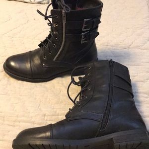 black edgy combat boots